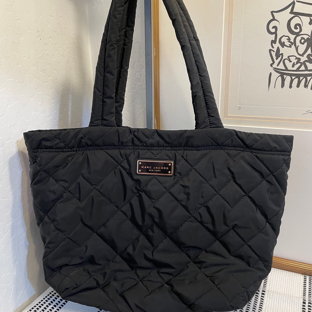 Marc Jacobs Black Quilted Nylon Tote